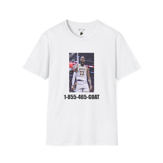 LeBron '1-855-465-GOAT' graphic tee