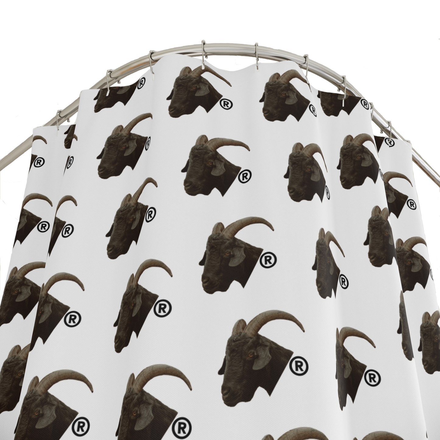 Goat Head Logo Pattern Shower Curtain